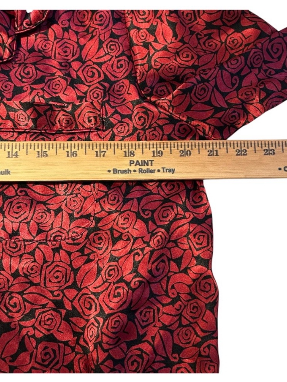 Morgan Taylor Intimates Pajama Set M Red Rose Satin Sleepwear Loungewear - Picture 5 of 8